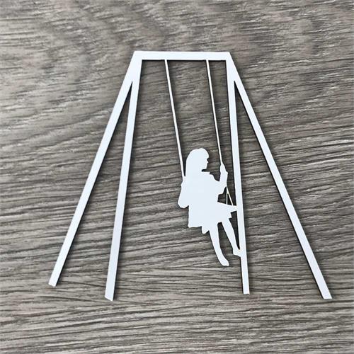 Girl on swing set