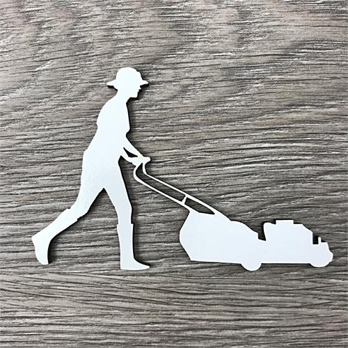 Woman Mowing